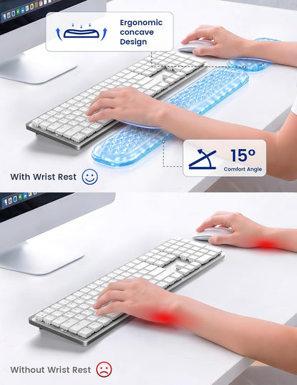 Wrist Rest for Keyboard and Mouse, Computer Ergonomic Wrist Support Pad, Soft Memory Foam Arm Cushion for Desk, Palm Hand Office Laptop Typing
