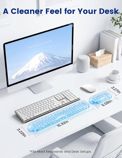 Wrist Rest for Keyboard and Mouse, Computer Ergonomic Wrist Support Pad, Soft Memory Foam Arm Cushion for Desk, Palm Hand Office Laptop Typing