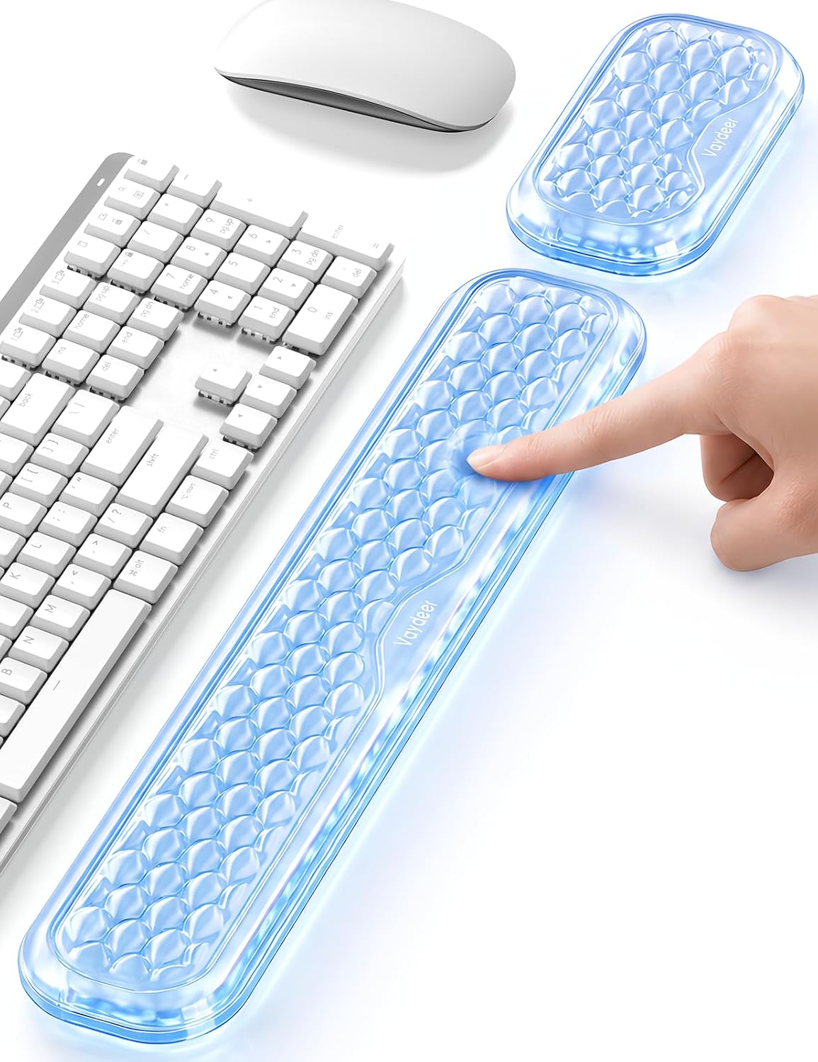 Wrist Rest for Keyboard and Mouse, Computer Ergonomic Wrist Support Pad, Soft Memory Foam Arm Cushion for Desk, Palm Hand Office Laptop Typing