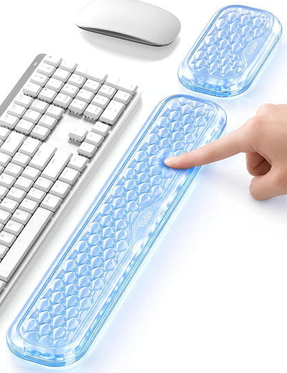 Wrist Rest for Keyboard and Mouse, Computer Ergonomic Wrist Support Pad, Soft Memory Foam Arm Cushion for Desk, Palm Hand Office Laptop Typing