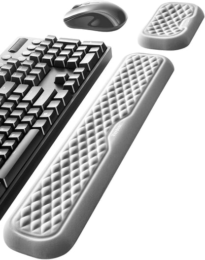 Wrist Rest for Keyboard and Mouse, Computer Ergonomic Wrist Support Pad, Soft Memory Foam Arm Cushion for Desk, Palm Hand Office Laptop Typing