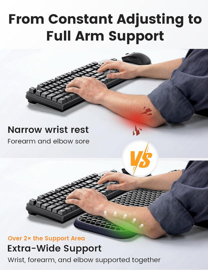 Wrist Rest for Keyboard and Mouse, Computer Ergonomic Wrist Support Pad, Soft Memory Foam Arm Cushion for Desk, Palm Hand Office Laptop Typing