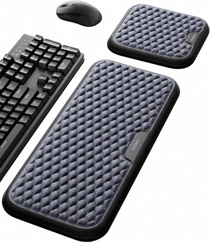 Wrist Rest for Keyboard and Mouse, Computer Ergonomic Wrist Support Pad, Soft Memory Foam Arm Cushion for Desk, Palm Hand Office Laptop Typing