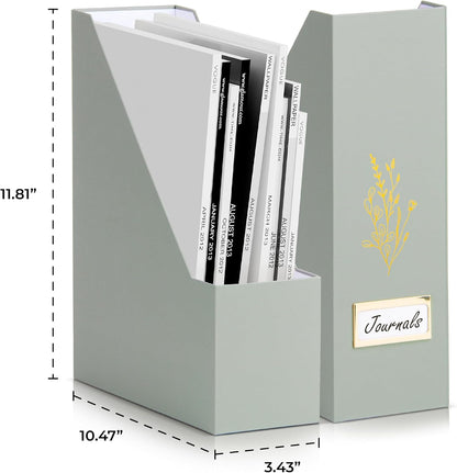 Beautiful Magazine Holder Set Of 3 - Sturdy File Holder for Desk Or Shelves
