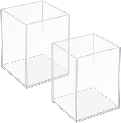 Acrylic Pen Holder Organizer, Black Pencil Holder for Desk, 2 Pack
