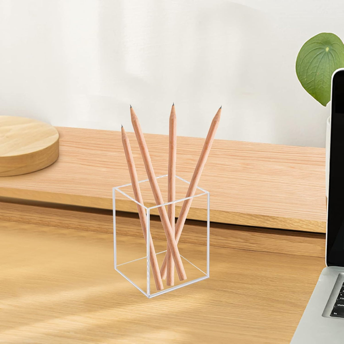 Acrylic Pen Holder Organizer, Black Pencil Holder for Desk, 2 Pack