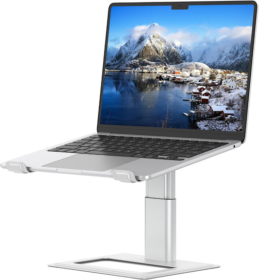 Adjustable Laptop Stand for Desk, Computer Stand, Ergonomic Laptop Riser Holder Compatible with 10 to 17.3 Inches Notebook PC Computer, Aluminum Silver