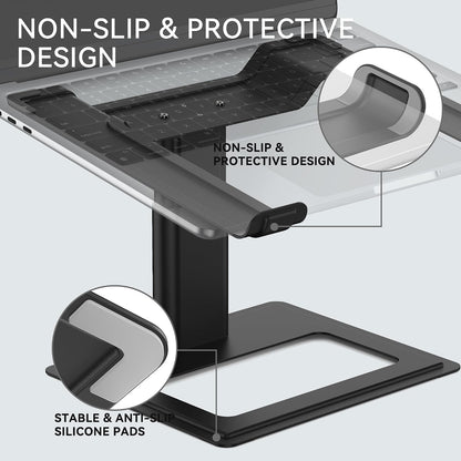 Adjustable Laptop Stand for Desk, Computer Stand, Ergonomic Laptop Riser Holder Compatible with 10 to 17.3 Inches Notebook PC Computer, Aluminum Silver