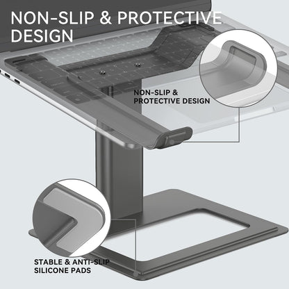 Adjustable Laptop Stand for Desk, Computer Stand, Ergonomic Laptop Riser Holder Compatible with 10 to 17.3 Inches Notebook PC Computer, Aluminum Silver