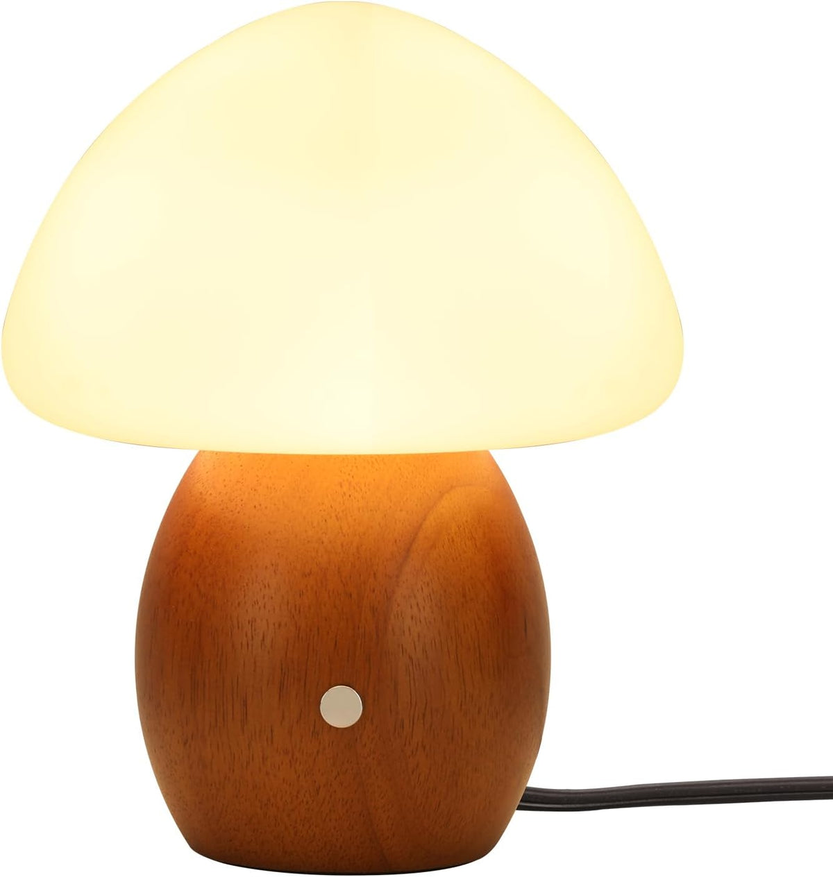 Mushroom Lamp, Touch Control Switch, 3 Way Dimmable, Natural Wood Finish