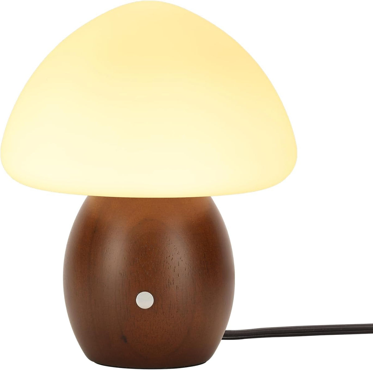 Mushroom Lamp, Touch Control Switch, 3 Way Dimmable, Natural Wood Finish
