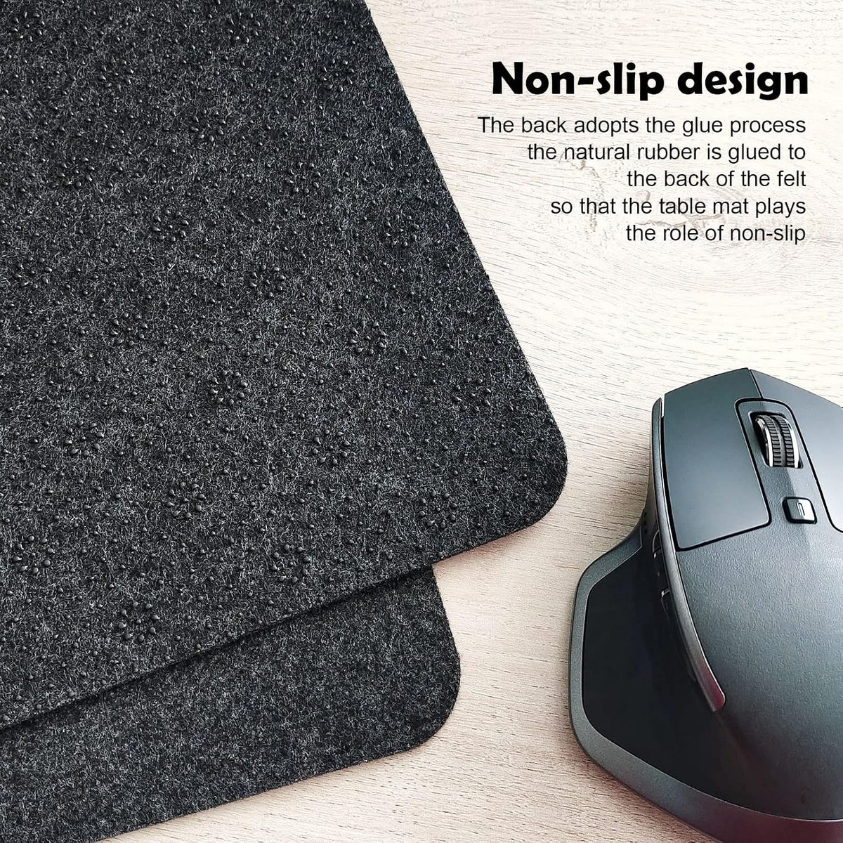 DAWNTREES Large Felt Desk Mat,39.4''x19.69'' Full Keyboard and Mouse Pad