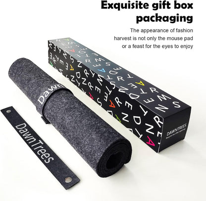 DAWNTREES Large Felt Desk Mat,39.4''x19.69'' Full Keyboard and Mouse Pad