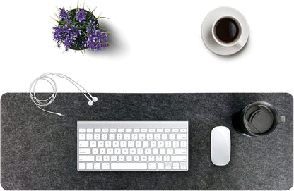 DAWNTREES Large Felt Desk Mat,39.4''x19.69'' Full Keyboard and Mouse Pad