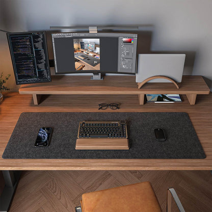 DAWNTREES Large Felt Desk Mat,39.4''x19.69'' Full Keyboard and Mouse Pad
