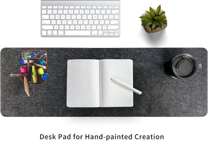 DAWNTREES Large Felt Desk Mat,39.4''x19.69'' Full Keyboard and Mouse Pad