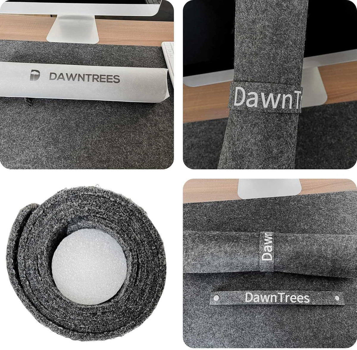 DAWNTREES Large Felt Desk Mat,39.4''x19.69'' Full Keyboard and Mouse Pad