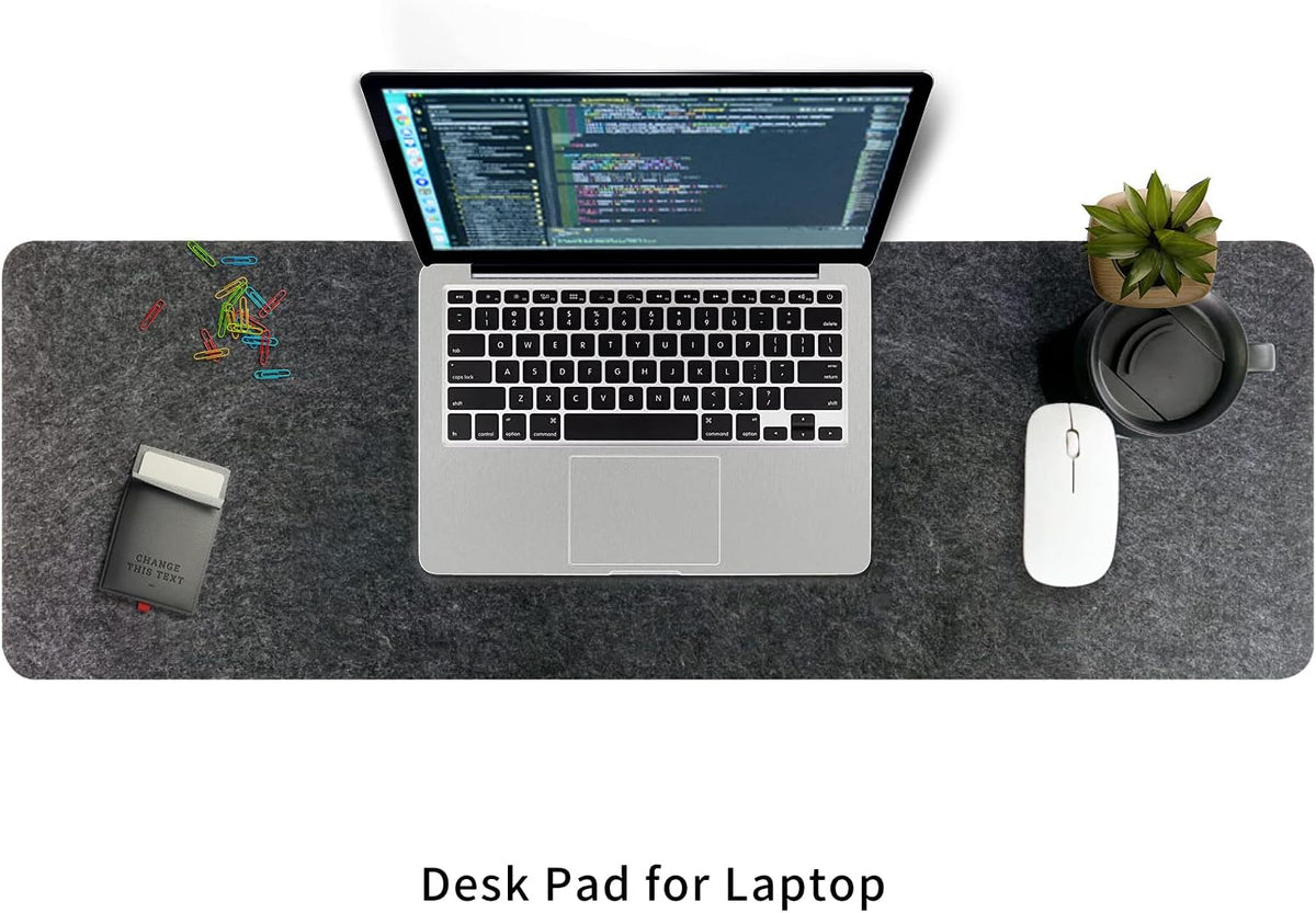 DAWNTREES Large Felt Desk Mat,39.4''x19.69'' Full Keyboard and Mouse Pad