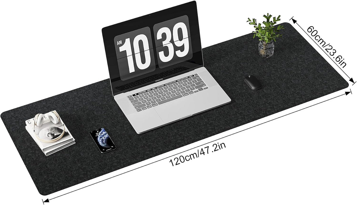 DAWNTREES Large Felt Desk Mat,39.4''x19.69'' Full Keyboard and Mouse Pad