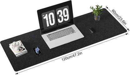 DAWNTREES Large Felt Desk Mat,39.4''x19.69'' Full Keyboard and Mouse Pad