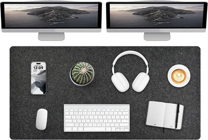 DAWNTREES Large Felt Desk Mat,39.4''x19.69'' Full Keyboard and Mouse Pad