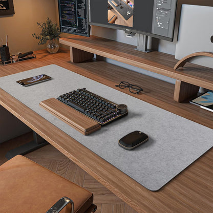DAWNTREES Large Felt Desk Mat,39.4''x19.69'' Full Keyboard and Mouse Pad