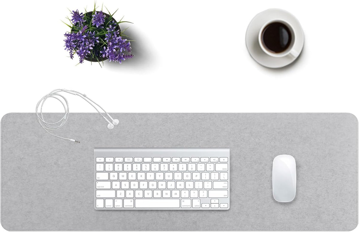 DAWNTREES Large Felt Desk Mat,39.4''x19.69'' Full Keyboard and Mouse Pad