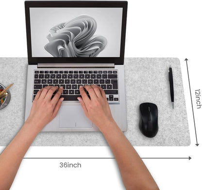 DAWNTREES Large Felt Desk Mat,39.4''x19.69'' Full Keyboard and Mouse Pad