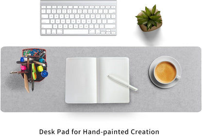 DAWNTREES Large Felt Desk Mat,39.4''x19.69'' Full Keyboard and Mouse Pad