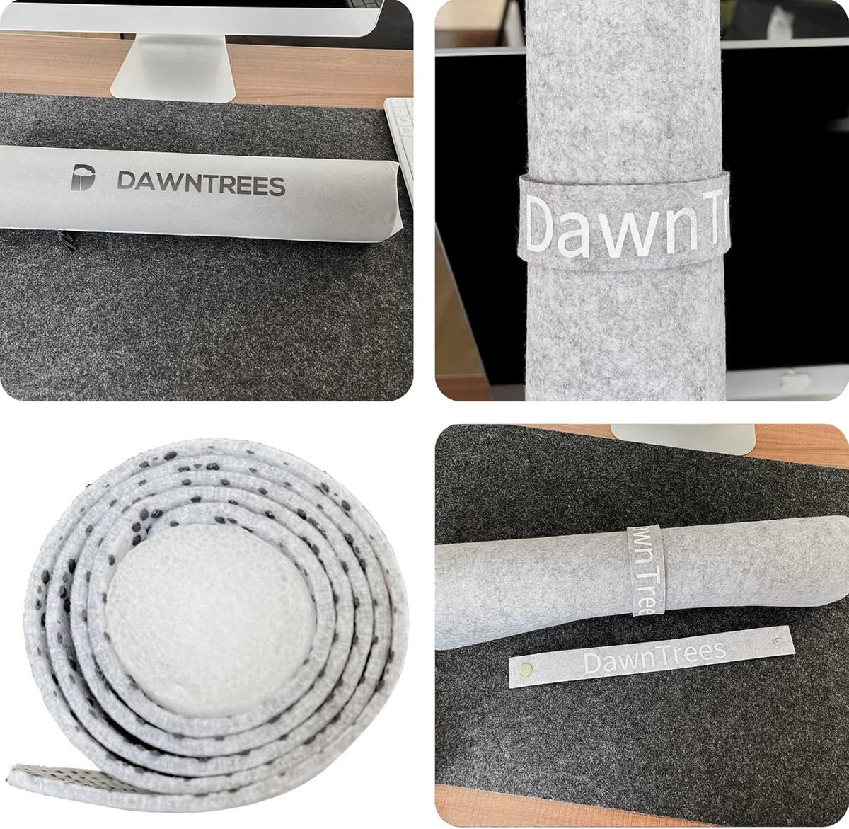 DAWNTREES Large Felt Desk Mat,39.4''x19.69'' Full Keyboard and Mouse Pad