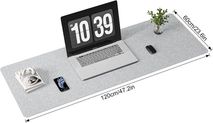 DAWNTREES Large Felt Desk Mat,39.4''x19.69'' Full Keyboard and Mouse Pad