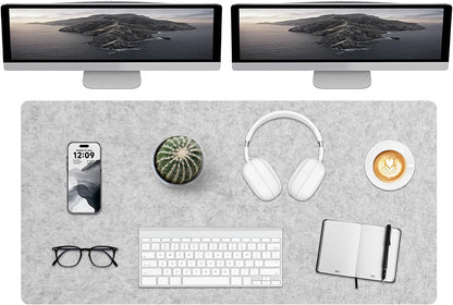 DAWNTREES Large Felt Desk Mat,39.4''x19.69'' Full Keyboard and Mouse Pad