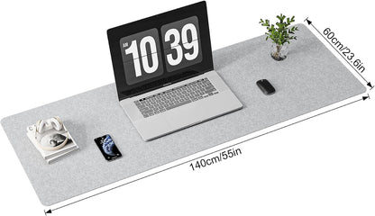 DAWNTREES Large Felt Desk Mat,39.4''x19.69'' Full Keyboard and Mouse Pad