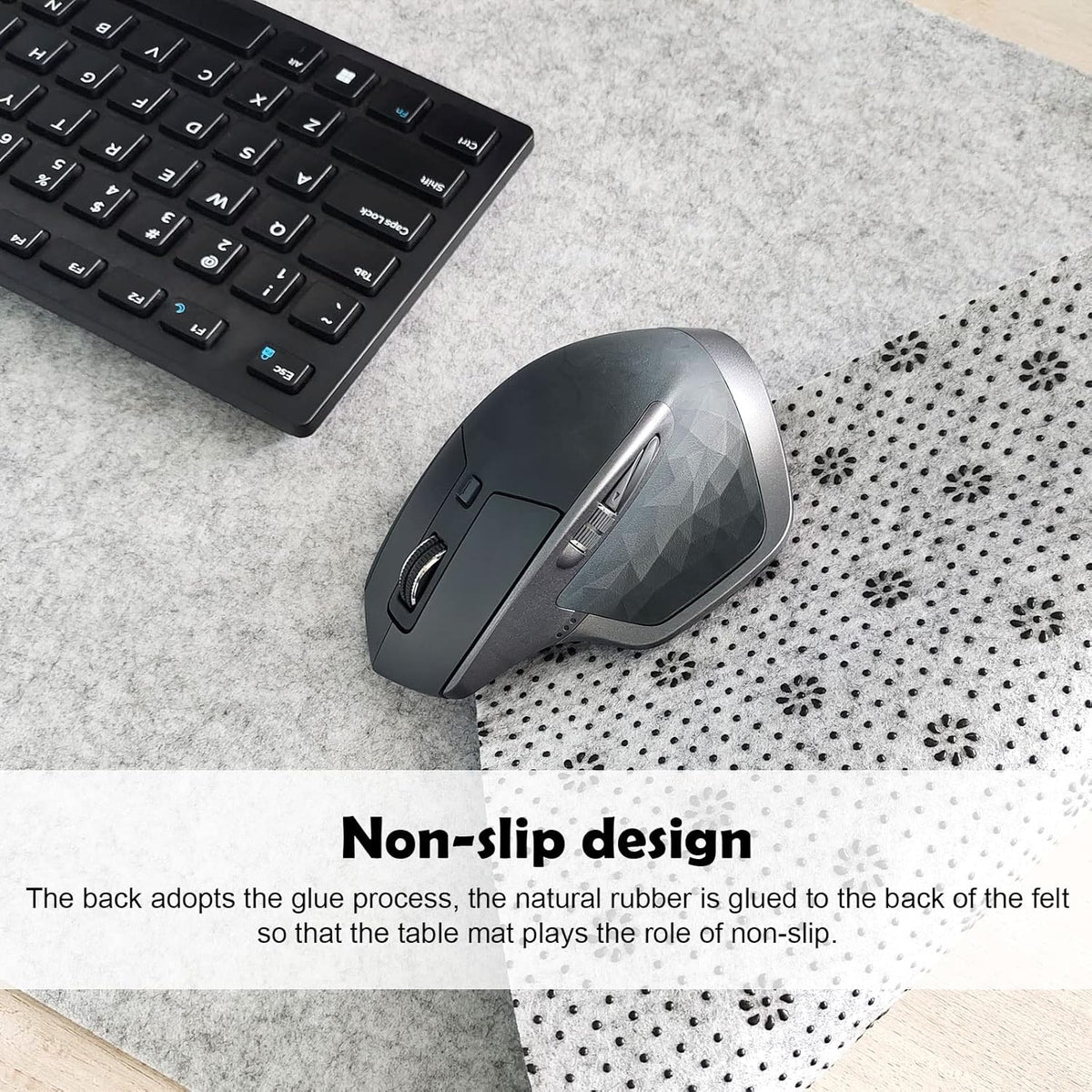 DAWNTREES Large Felt Desk Mat,39.4''x19.69'' Full Keyboard and Mouse Pad