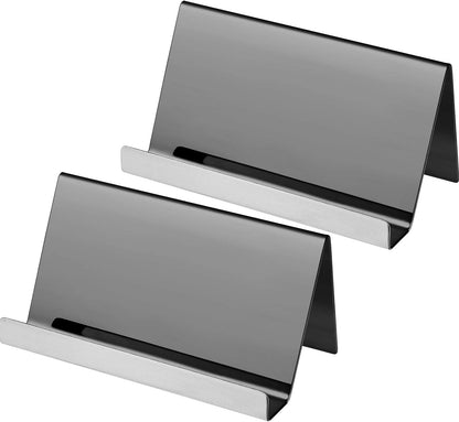 2 Pack Stainless Steel Business Cards Holders, Black