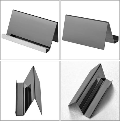 2 Pack Stainless Steel Business Cards Holders, Black