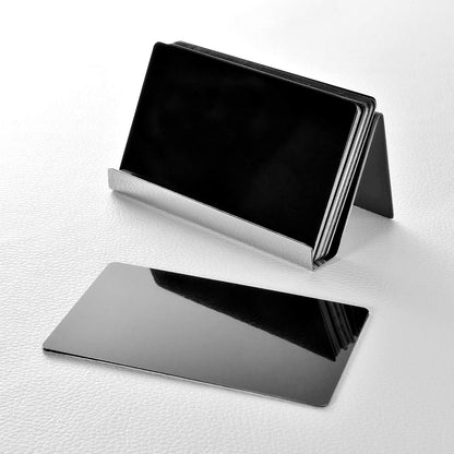 2 Pack Stainless Steel Business Cards Holders, Black