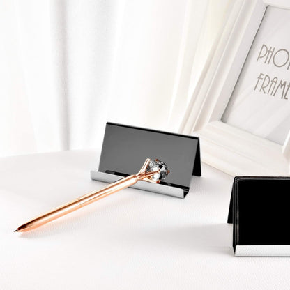 2 Pack Stainless Steel Business Cards Holders, Black