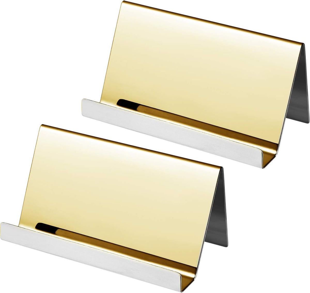 2 Pack Stainless Steel Business Cards Holders, Black