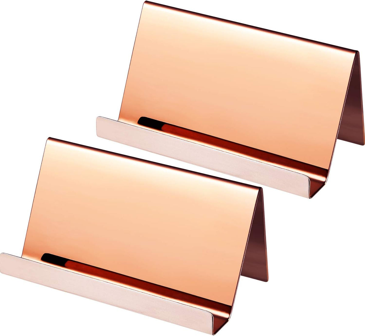 2 Pack Stainless Steel Business Cards Holders, Black