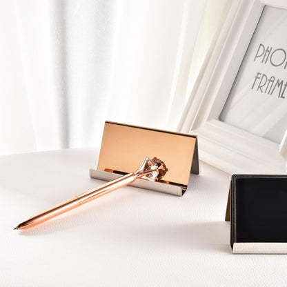 2 Pack Stainless Steel Business Cards Holders, Black