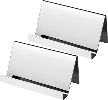 2 Pack Stainless Steel Business Cards Holders, Black