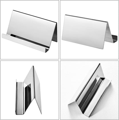 2 Pack Stainless Steel Business Cards Holders, Black