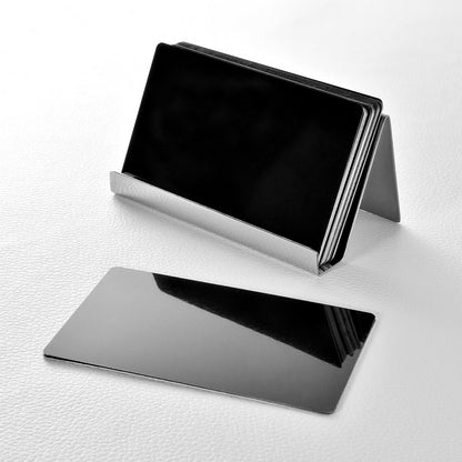 2 Pack Stainless Steel Business Cards Holders, Black