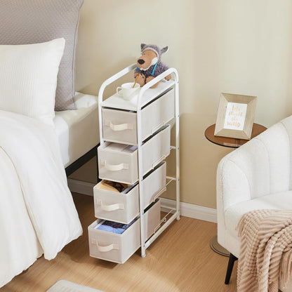 Dresser Storage with 3 Drawers, Fabric Dresser Tower, Vertical Storage Unit for Bedroom, Closet, Office, Black