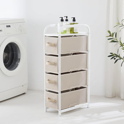 Dresser Storage with 3 Drawers, Fabric Dresser Tower, Vertical Storage Unit for Bedroom, Closet, Office, Black