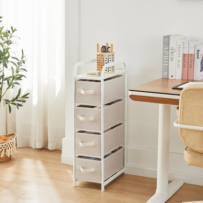 Dresser Storage with 3 Drawers, Fabric Dresser Tower, Vertical Storage Unit for Bedroom, Closet, Office, Black