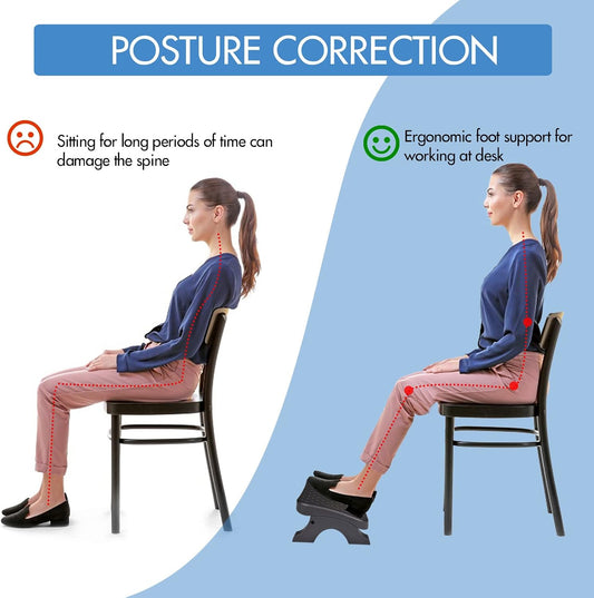 Under Desk Footrest,Ergonomic Footrest with Massage Rollers for Home Office