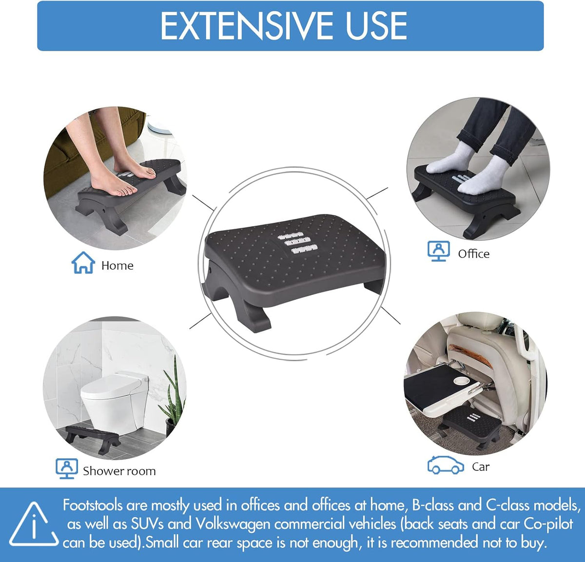 Under Desk Footrest,Ergonomic Footrest with Massage Rollers for Home Office