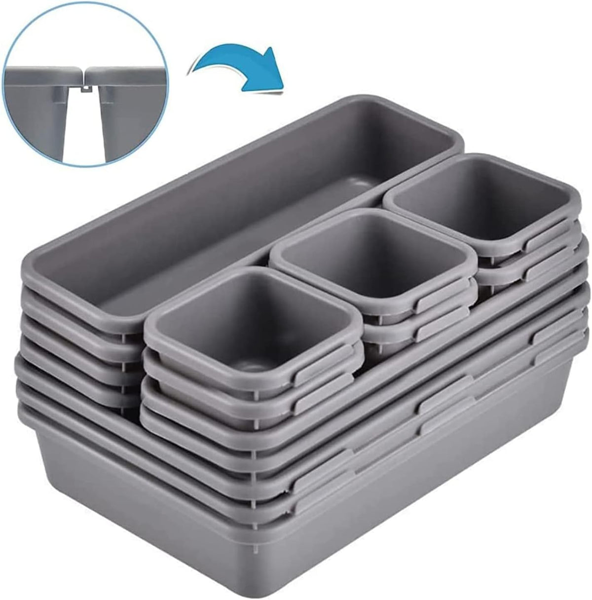 Plastic Drawer Organizer, Versatile Desk Organizers Set